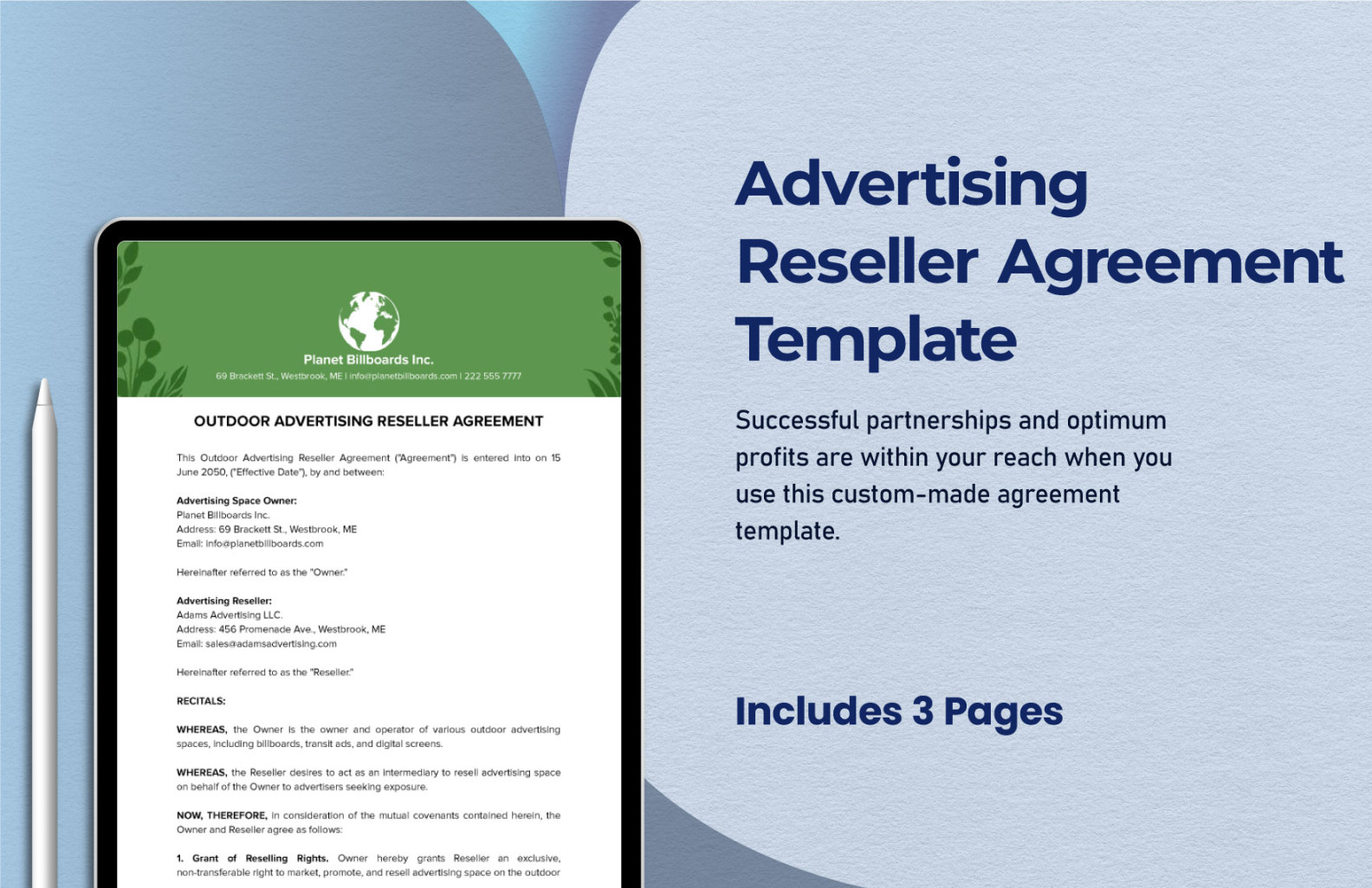 Advertising Reseller Agreement Template in PDF, Word, Google Docs