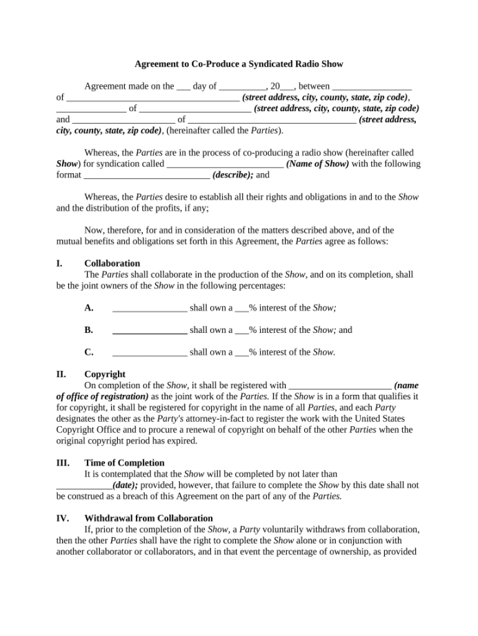 Agreement radio show: Fill out & sign online  DocHub