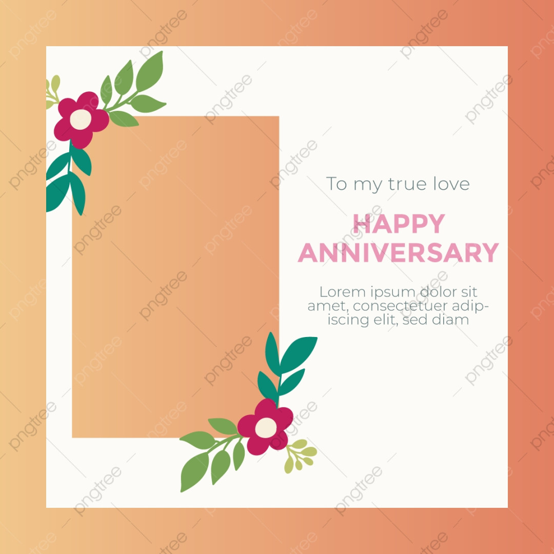 Anniversary Card Template For Print Or Instagram Post Template