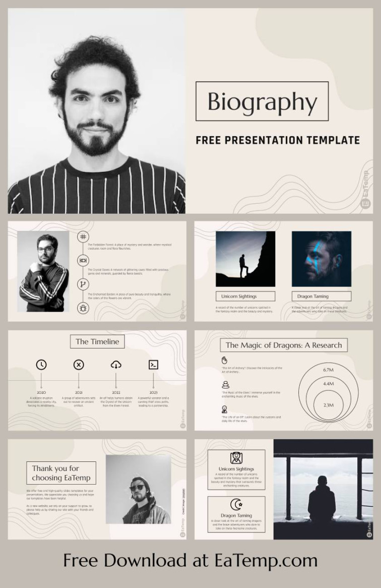 Biography PowerPoint Presentation Template - EaTemp