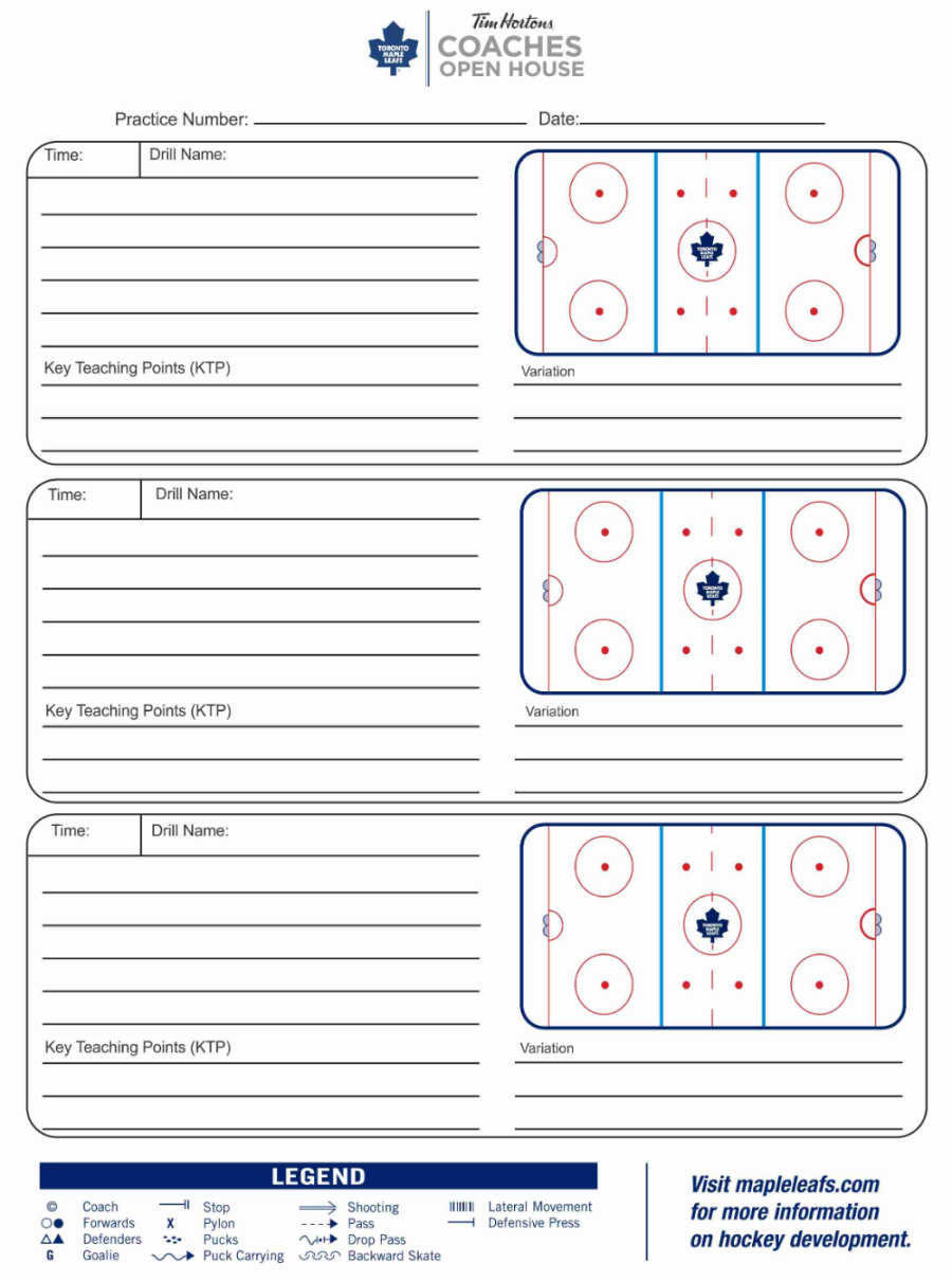 Blank Hockey Practice Plan Template () - TEMPLATES EXAMPLE