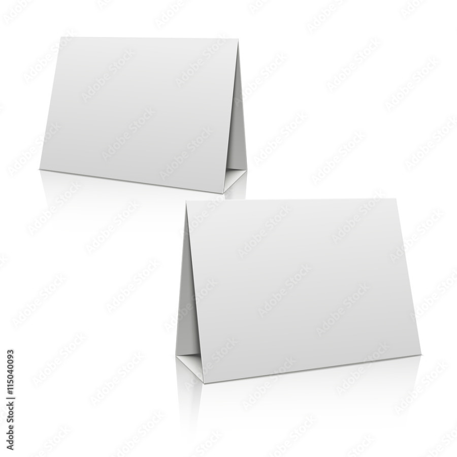 Blank white paper stand table holder card