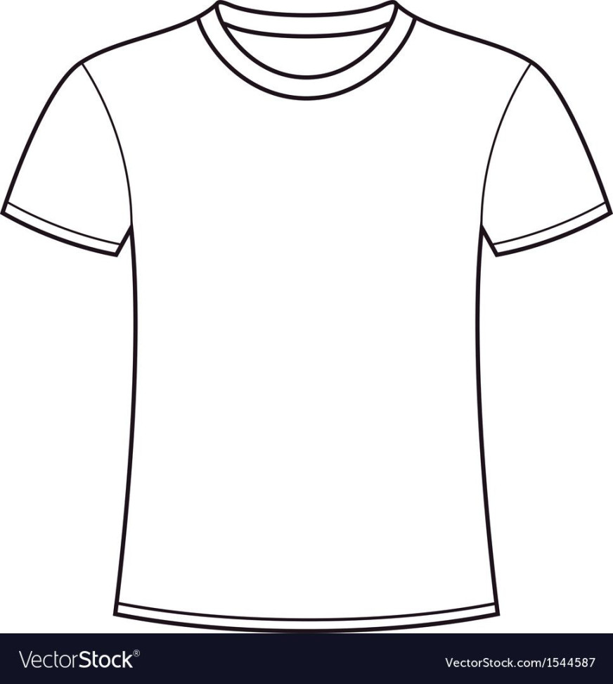 Blank white t-shirt template vector image on VectorStock