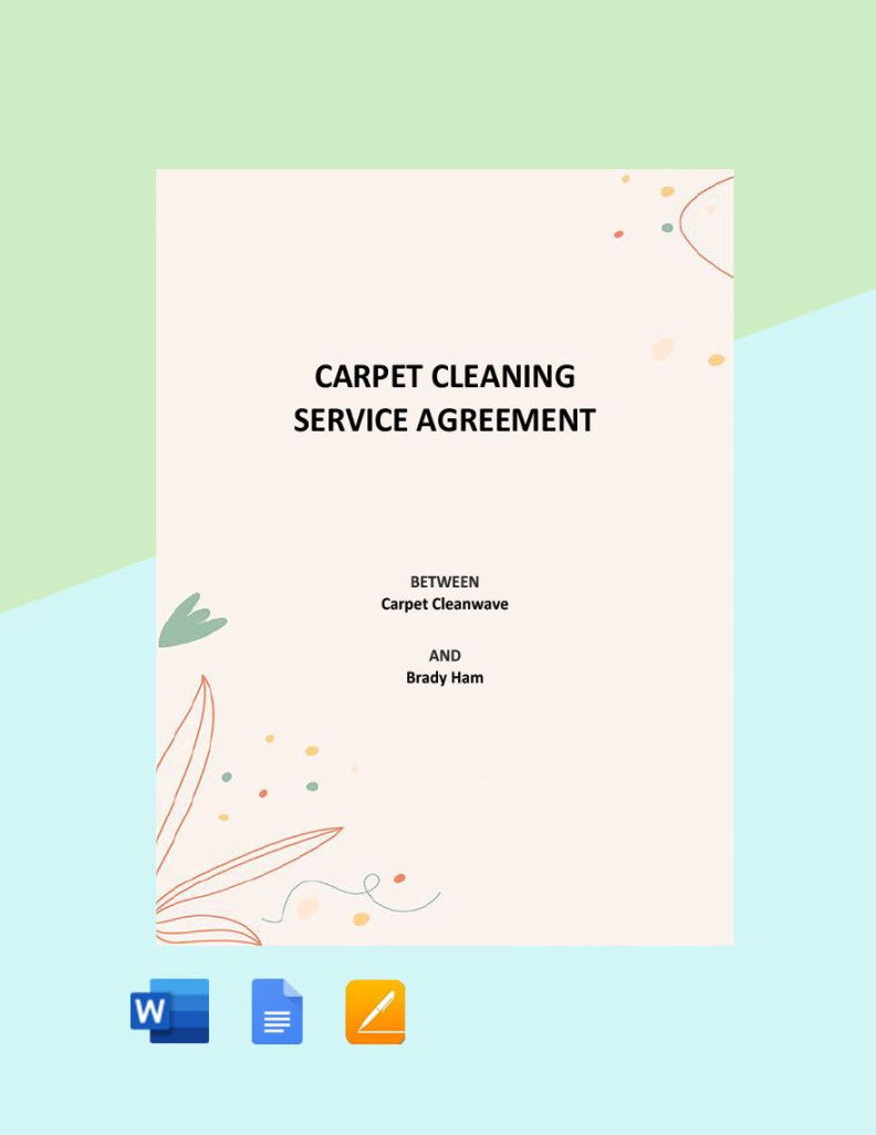 Carpet Cleaning Service Agreement Template in PDF, Word, Google