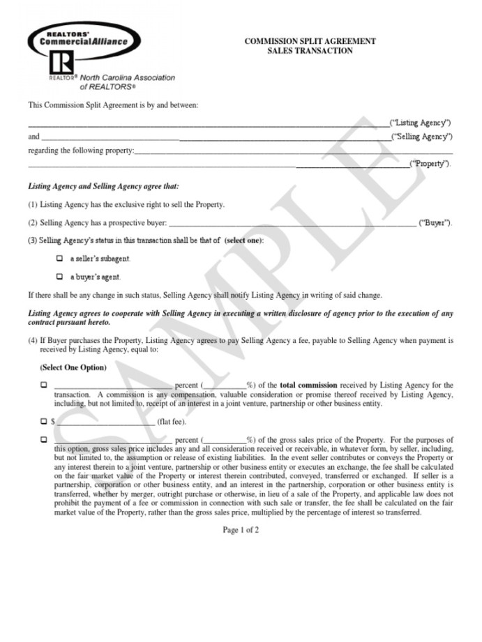 Commission Split Agreement  PDF  Law Of Agency  Financial