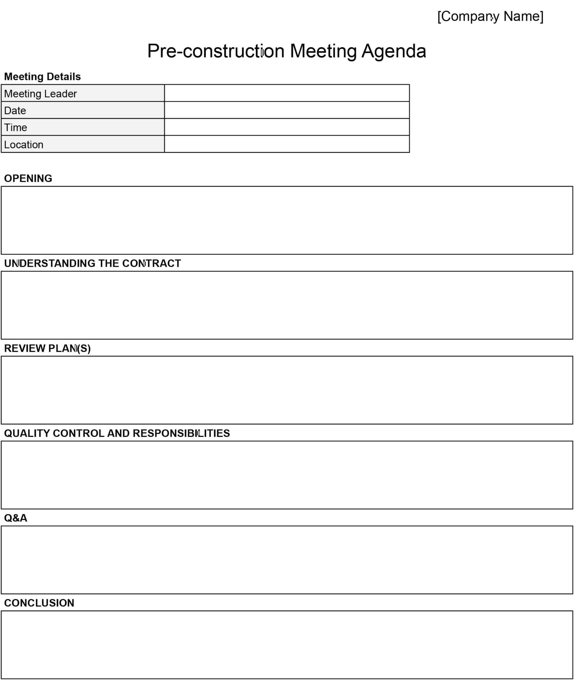 Construction Meeting Minutes Templates: Download & Print for Free!