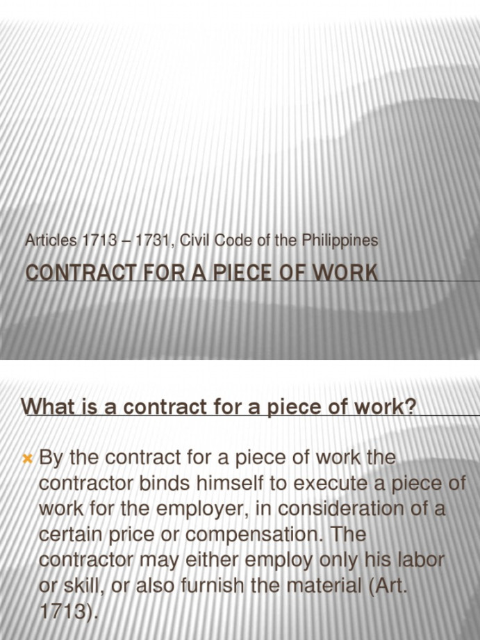 Contract For A Piece of Work  PDF  Employment  Civil Law (Legal