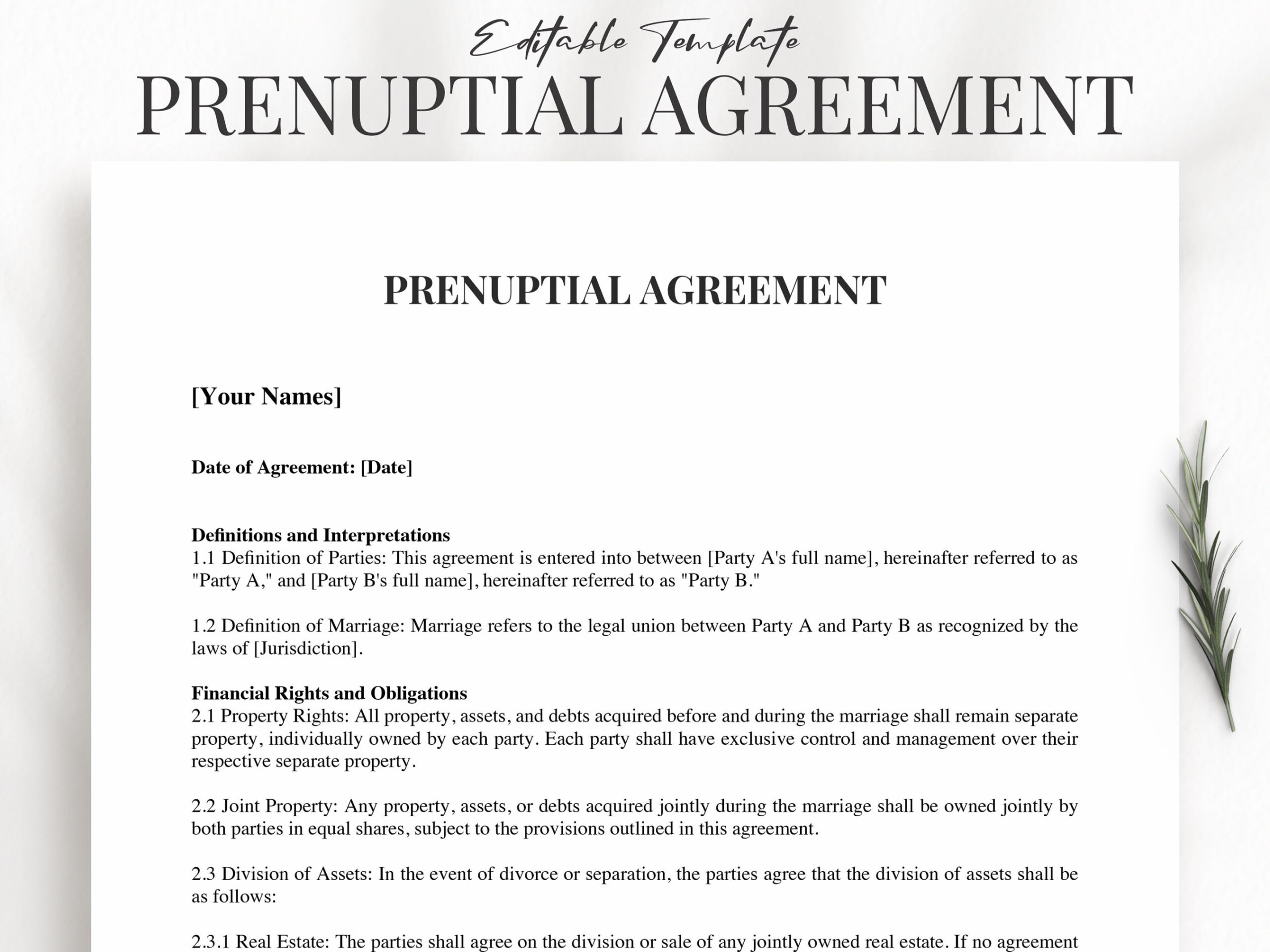 Custom Prenuptial Agreement: Protect Your Assets & Future Legal