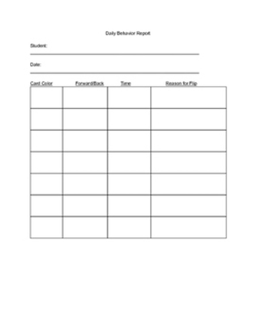 Daily Behavior Report Template - Amped Up Learning