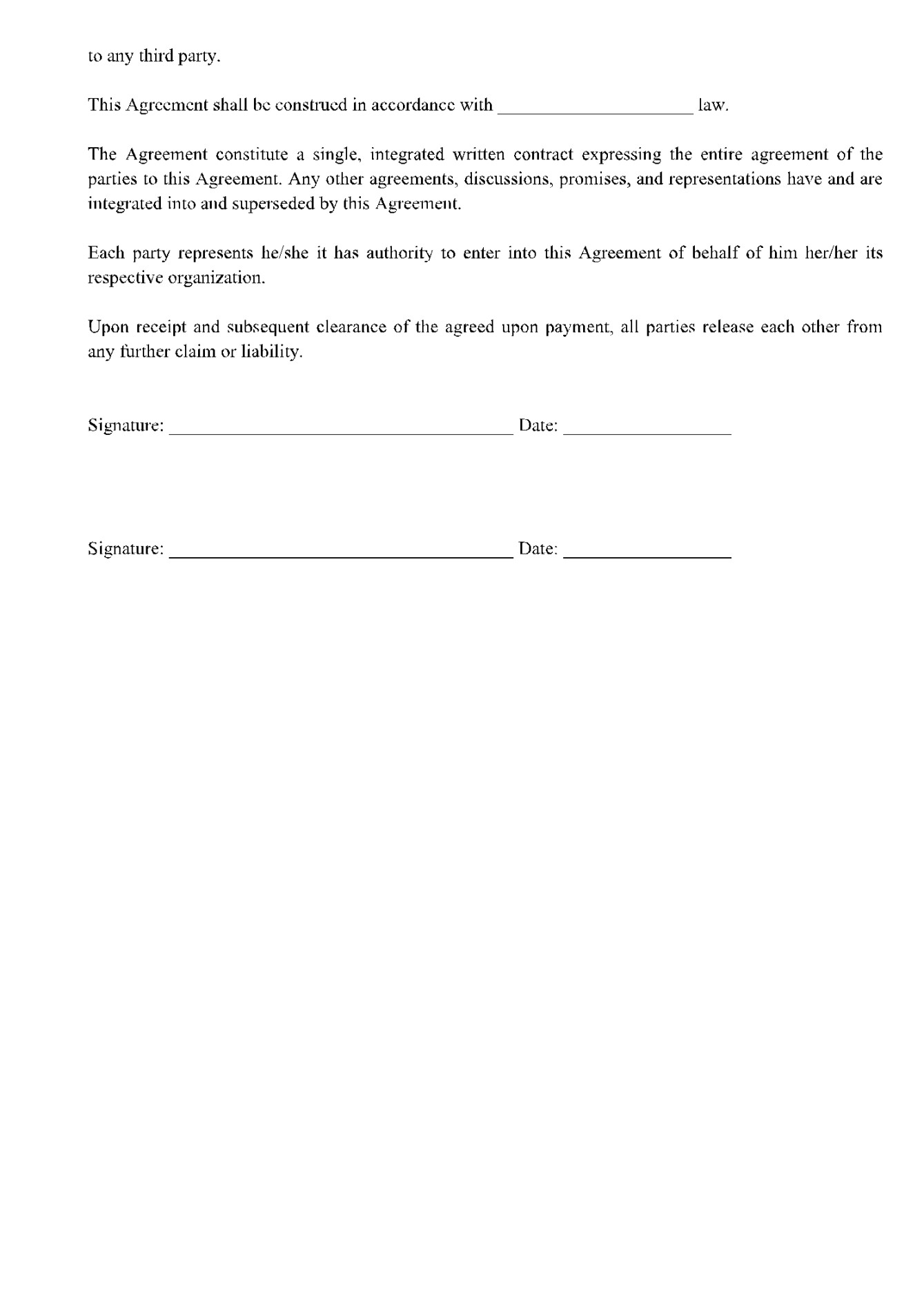 Debt Settlement Agreement Template (Free Download) - CocoSign