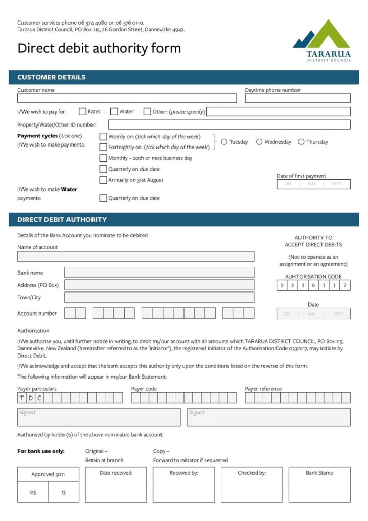 Direct Debit Authority Form  Fill and sign online with Lumin