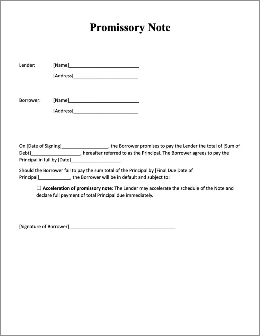 Download Free Promissory Note Template in Word and PDF  Signeasy