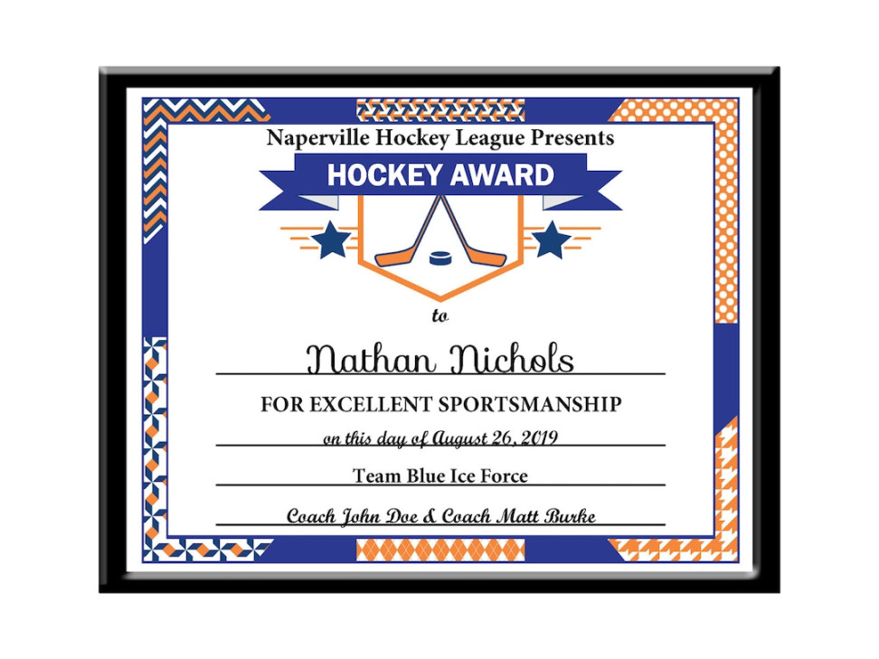 Editierbare PDF Hockey Sports Team Zertifikat Award Vorlage Letter Size diy  Sofort Download Letter Size blank jpg & pdf SC--Hockey - Etsy