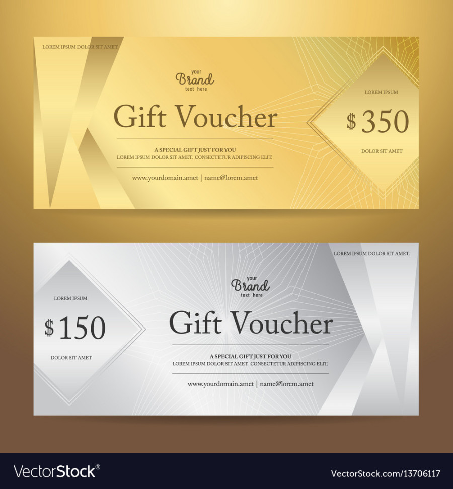 Elegant gift voucher or card template Royalty Free Vector