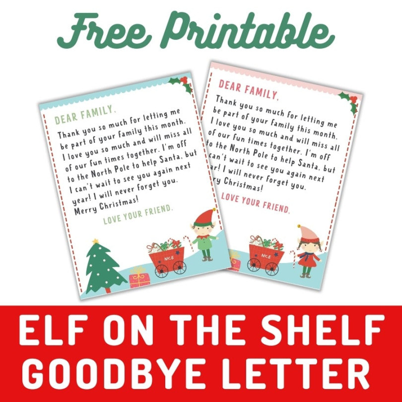 Elf On the Shelf Goodbye Letter FREE Printable - Make Life Lovely