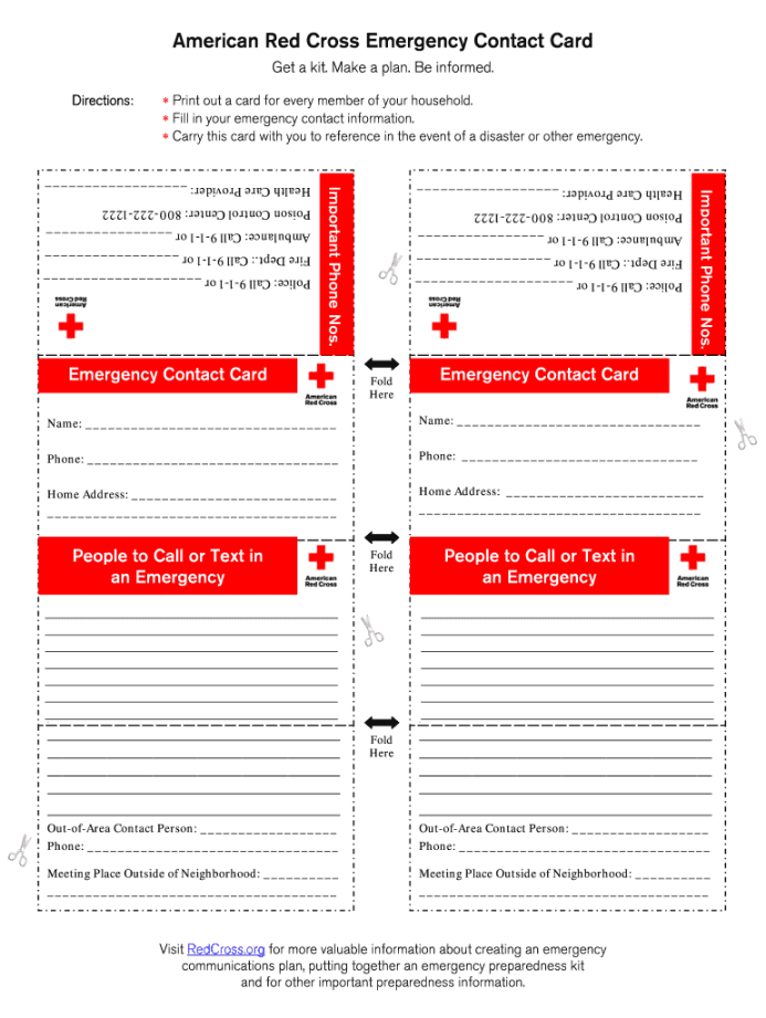 Emergency Contact Card Template - Fill Online, Printable, Fillable