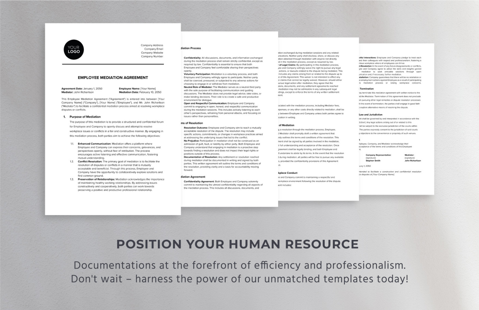 Employee Mediation Agreement HR Template in Word, PDF, Google Docs