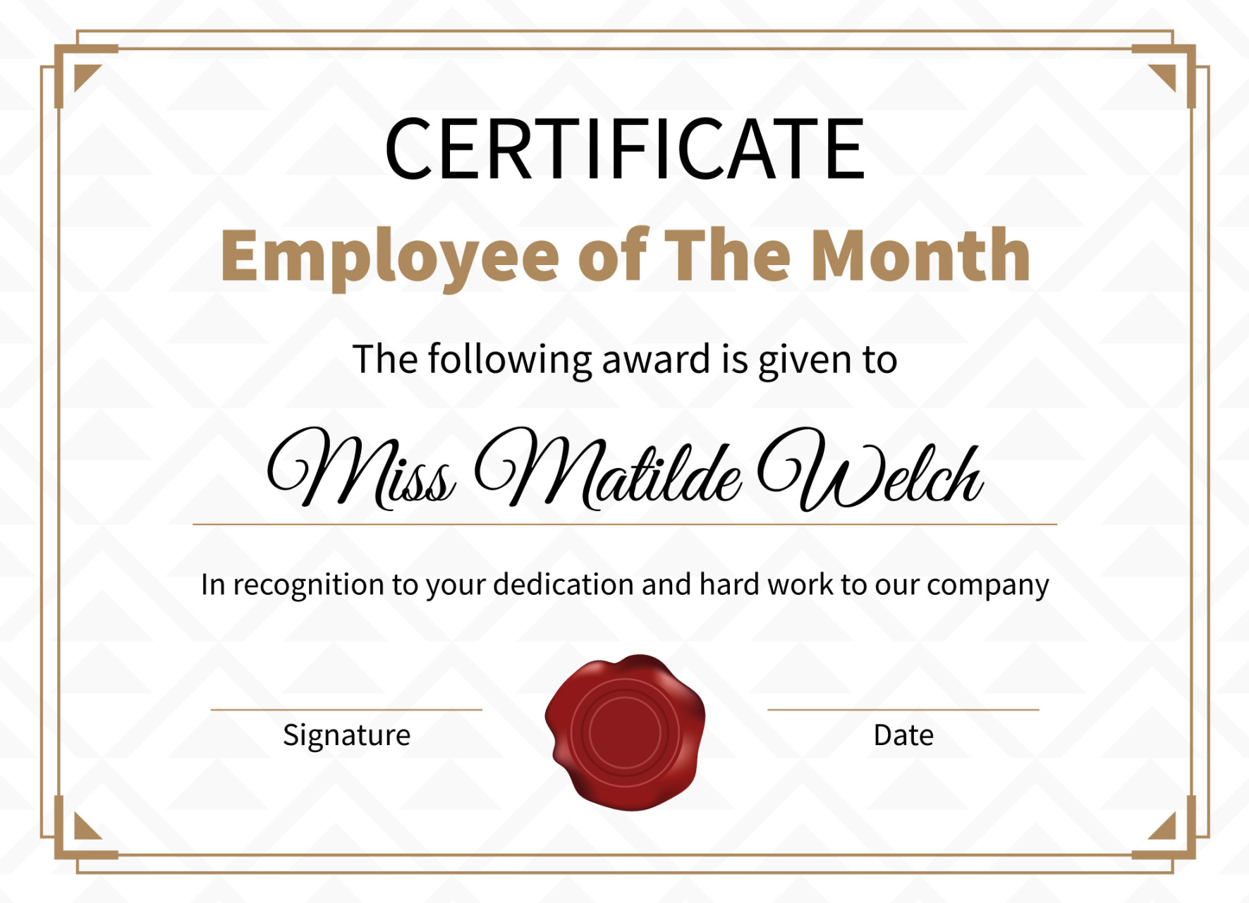 Employee of the Month Certificate Free Google Docs Template - gdoc