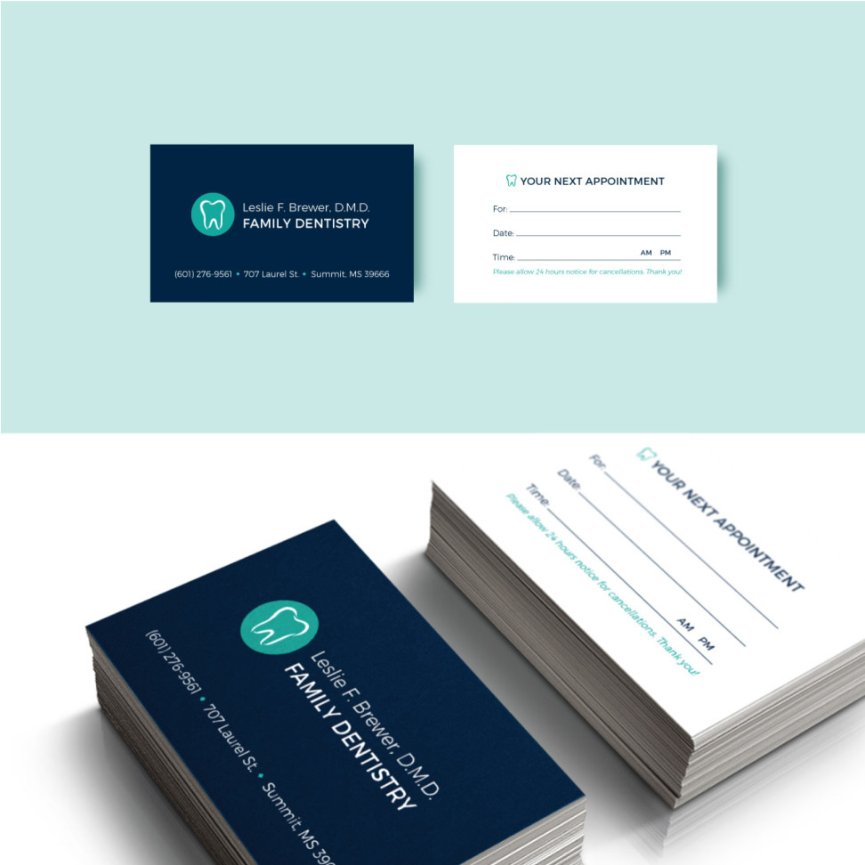 Family Dentist Business and Appointment Card Design ()  Images