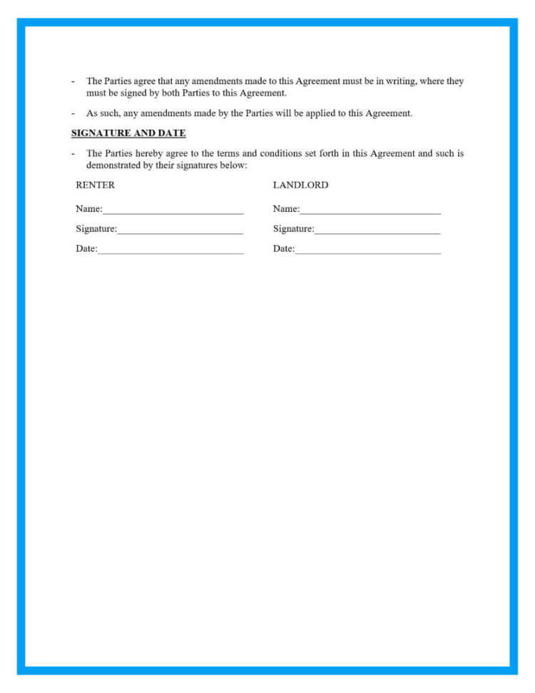 Free Basic Rental Agreement Template