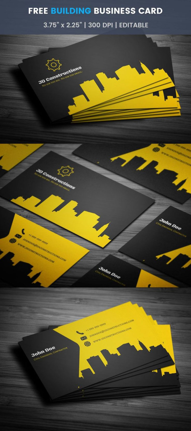 Free Construction Business Card Template Word Visiting within