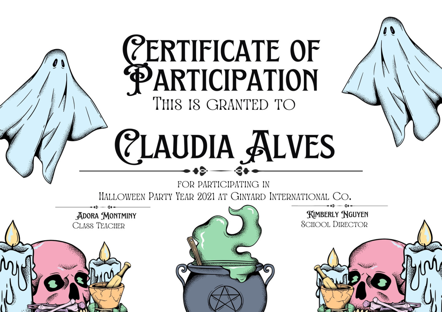 Free custom printable Halloween certificate templates  Canva