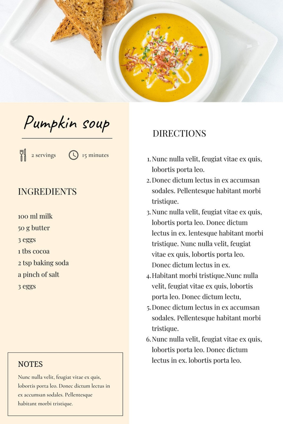 Free, custom printable recipe card templates online  Canva