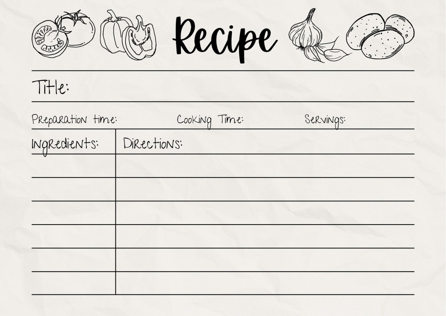 Free, custom printable recipe card templates online  Canva