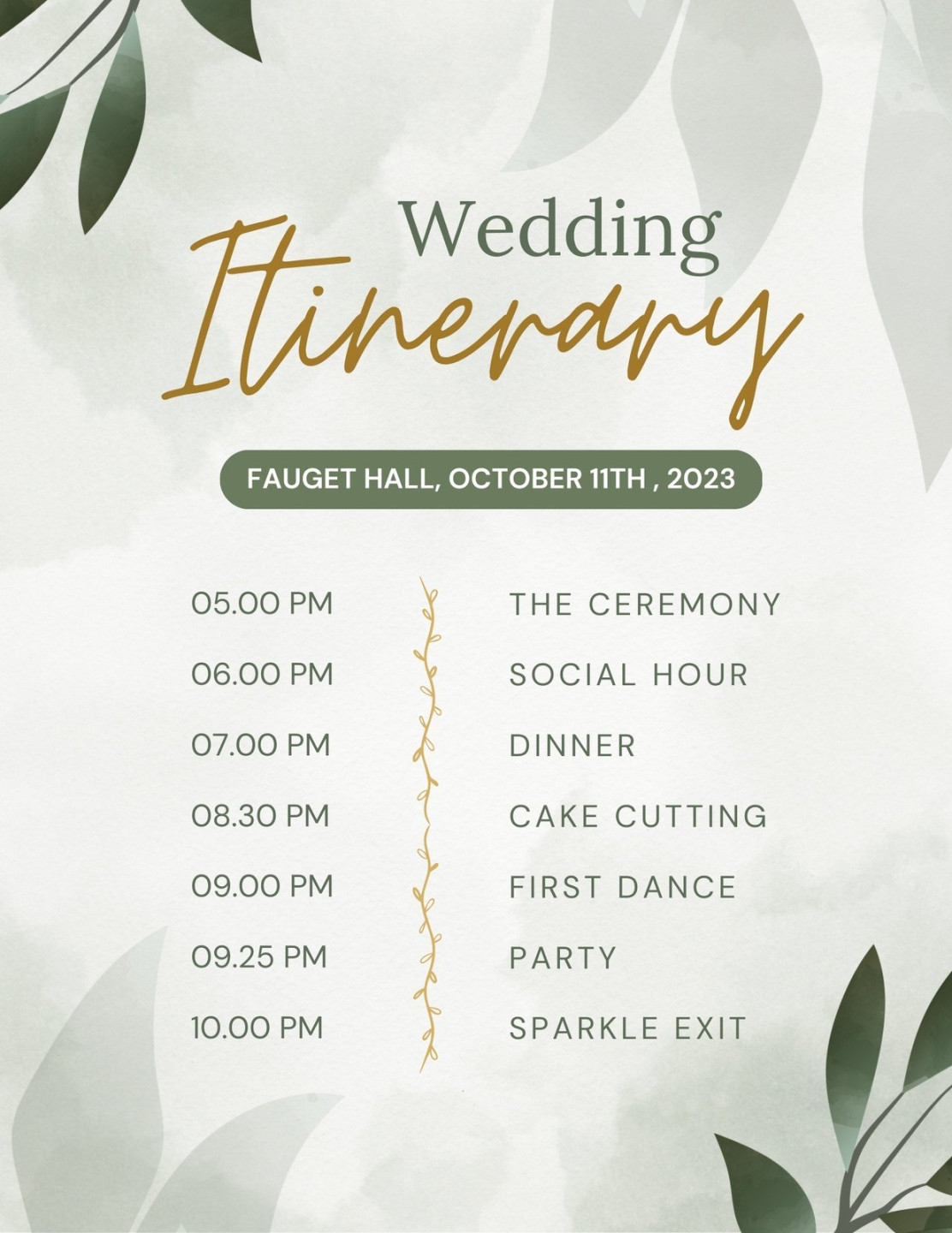 Free custom printable wedding timeline planner templates  Canva