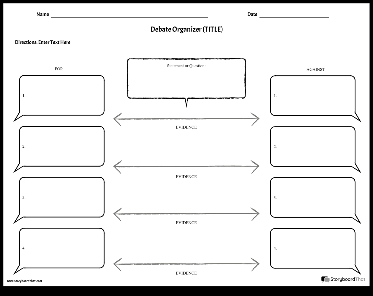 Free Debate Speech Templates & Organizers  StoryboardThat