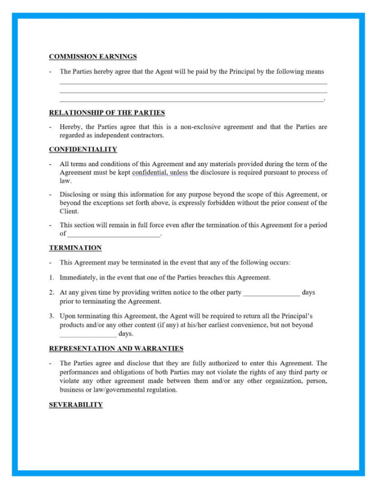 Free Downloadable Commission Agreement Template