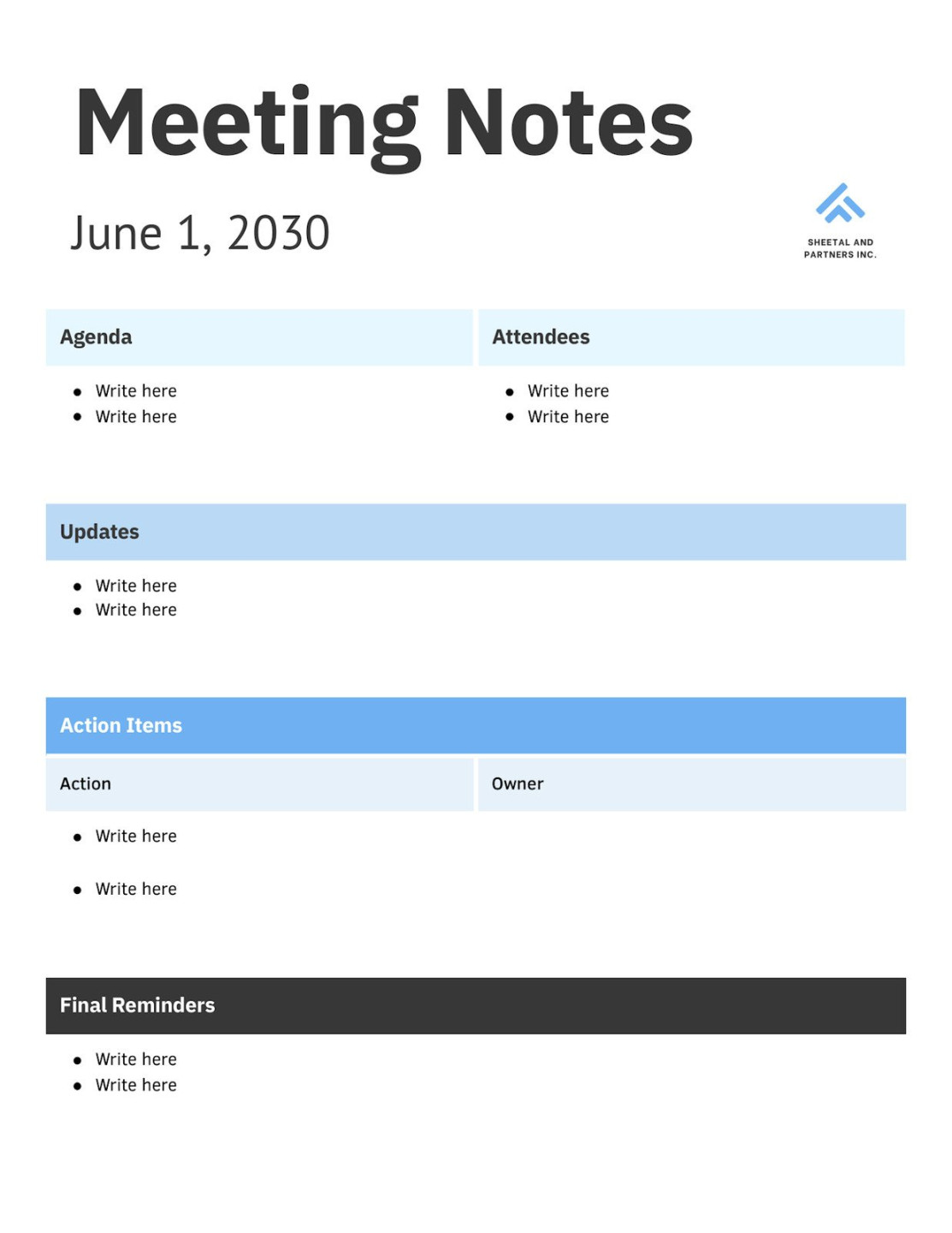 Free, editable, printable meeting minutes templates  Canva