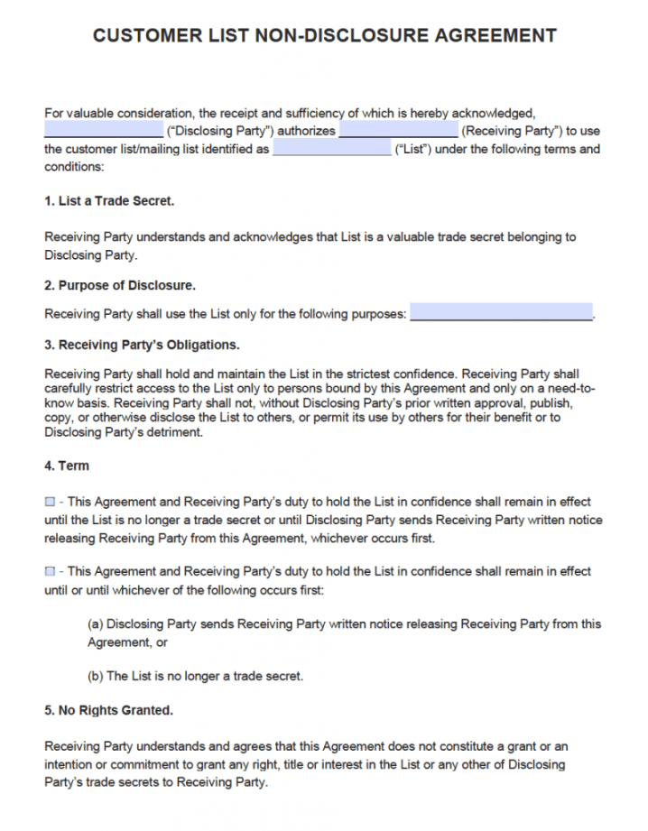 Free Employee Non-Disclosure Agreement (NDA)  PDF  Word (