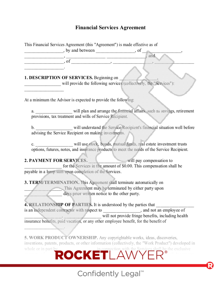 Free Financial Services Agreement Template - Rocket Lawyer