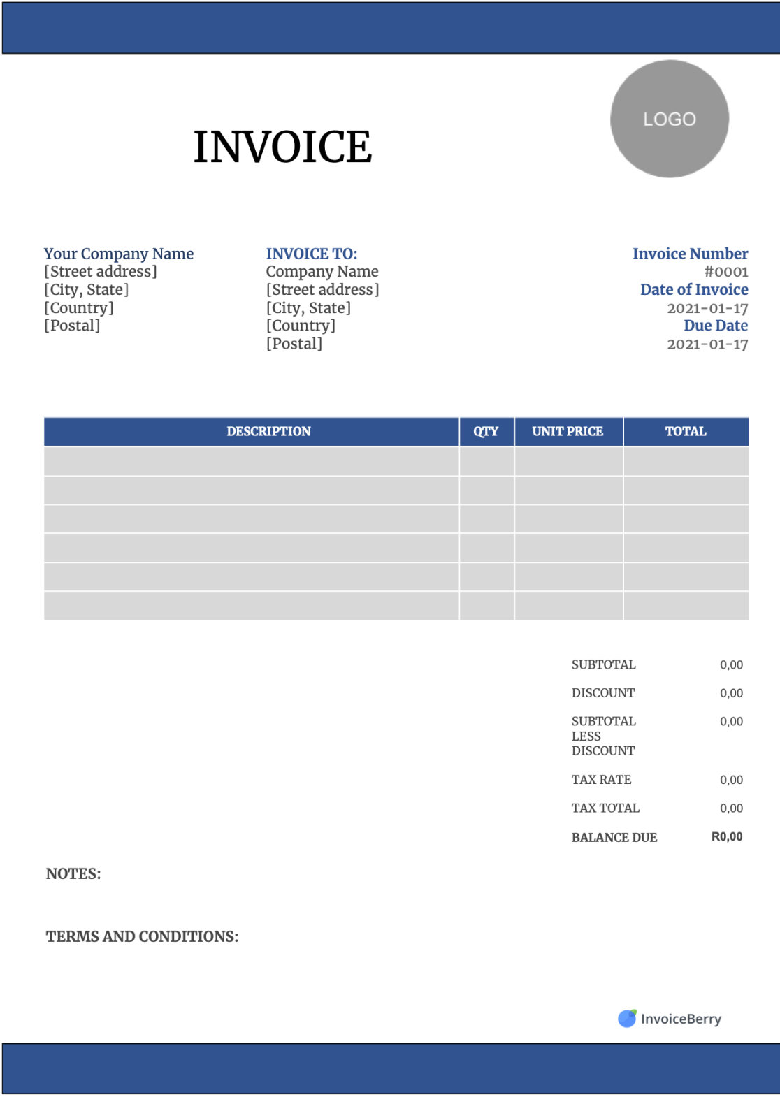 Free Invoice Templates Download - All Formats and Industries