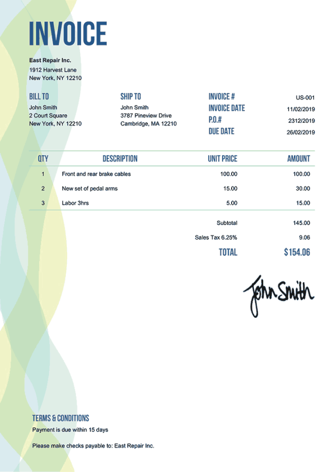 Free Invoice Templates  Print & Email Invoices