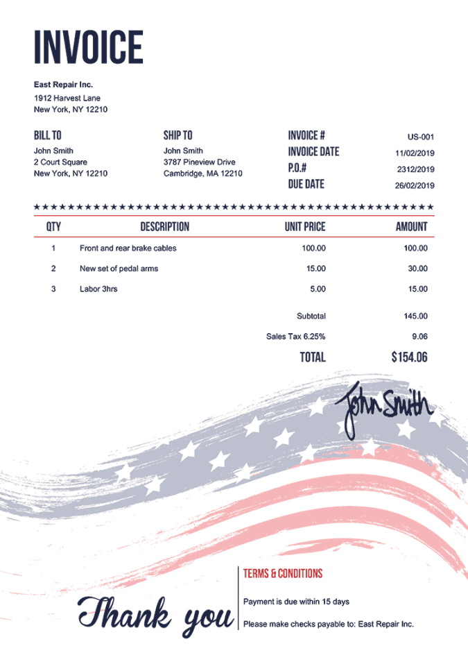 Free Invoice Templates  Print & Email Invoices