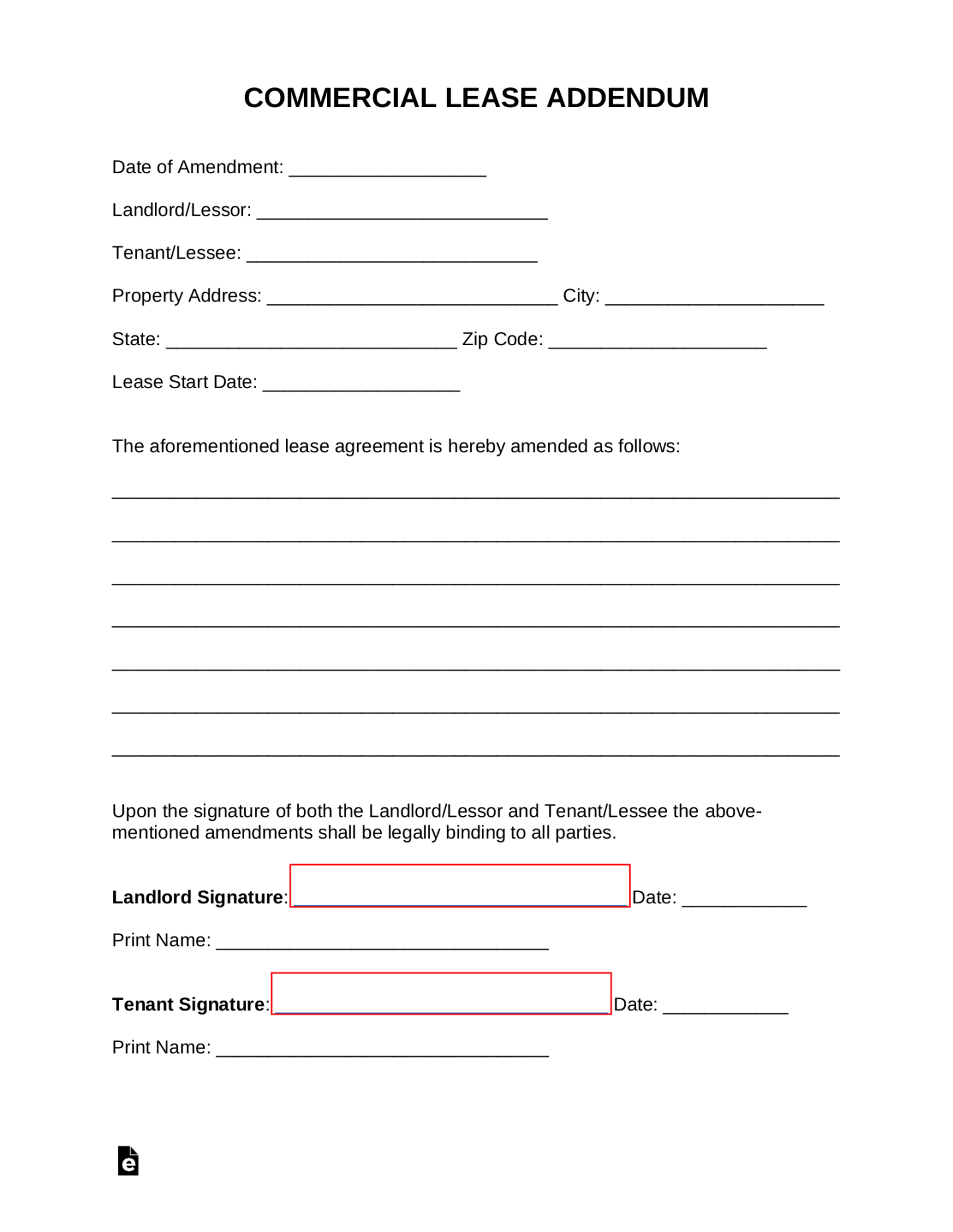 Free Lease Addendum Templates () - PDF  Word – eForms