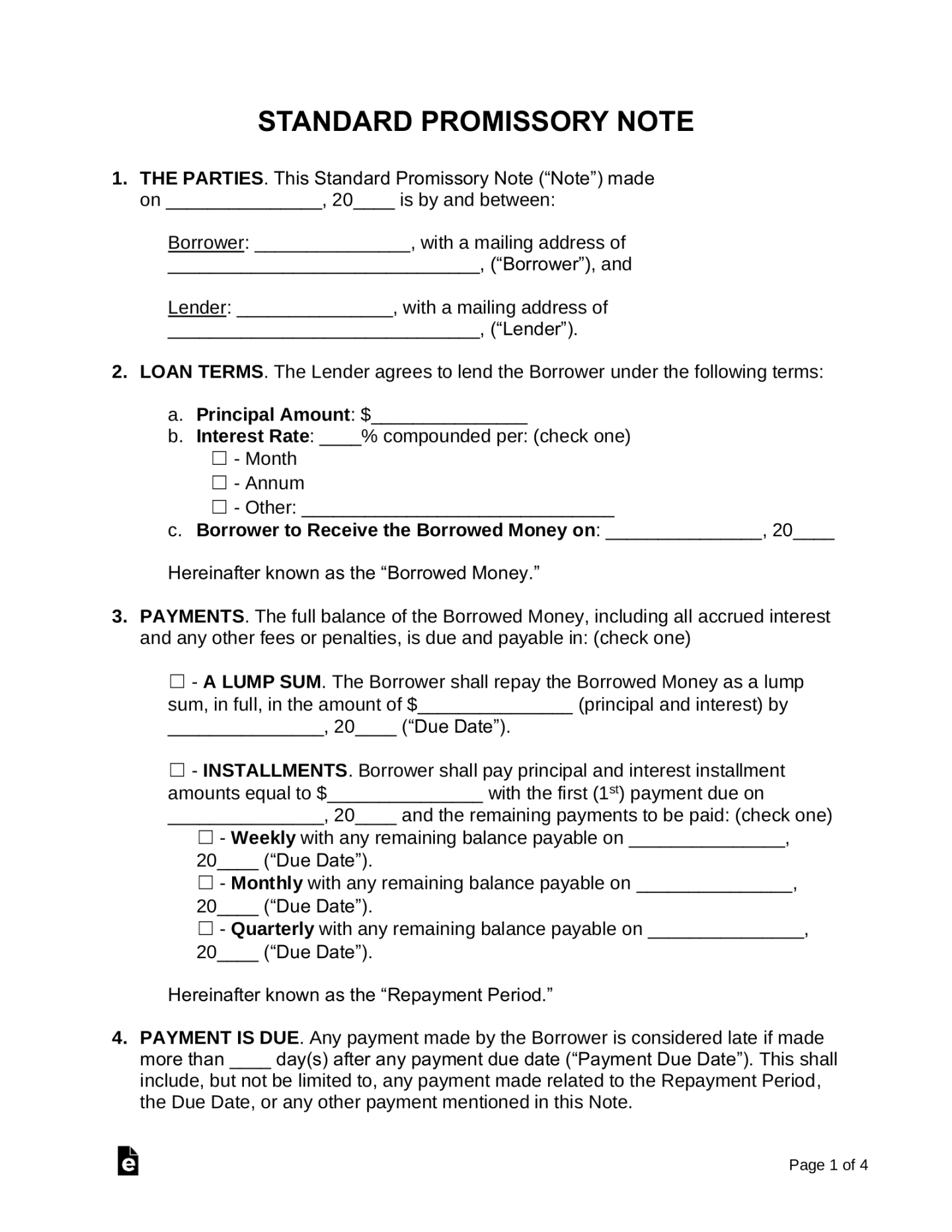 Free Loan Agreement Templates () - PDF  Word – eForms