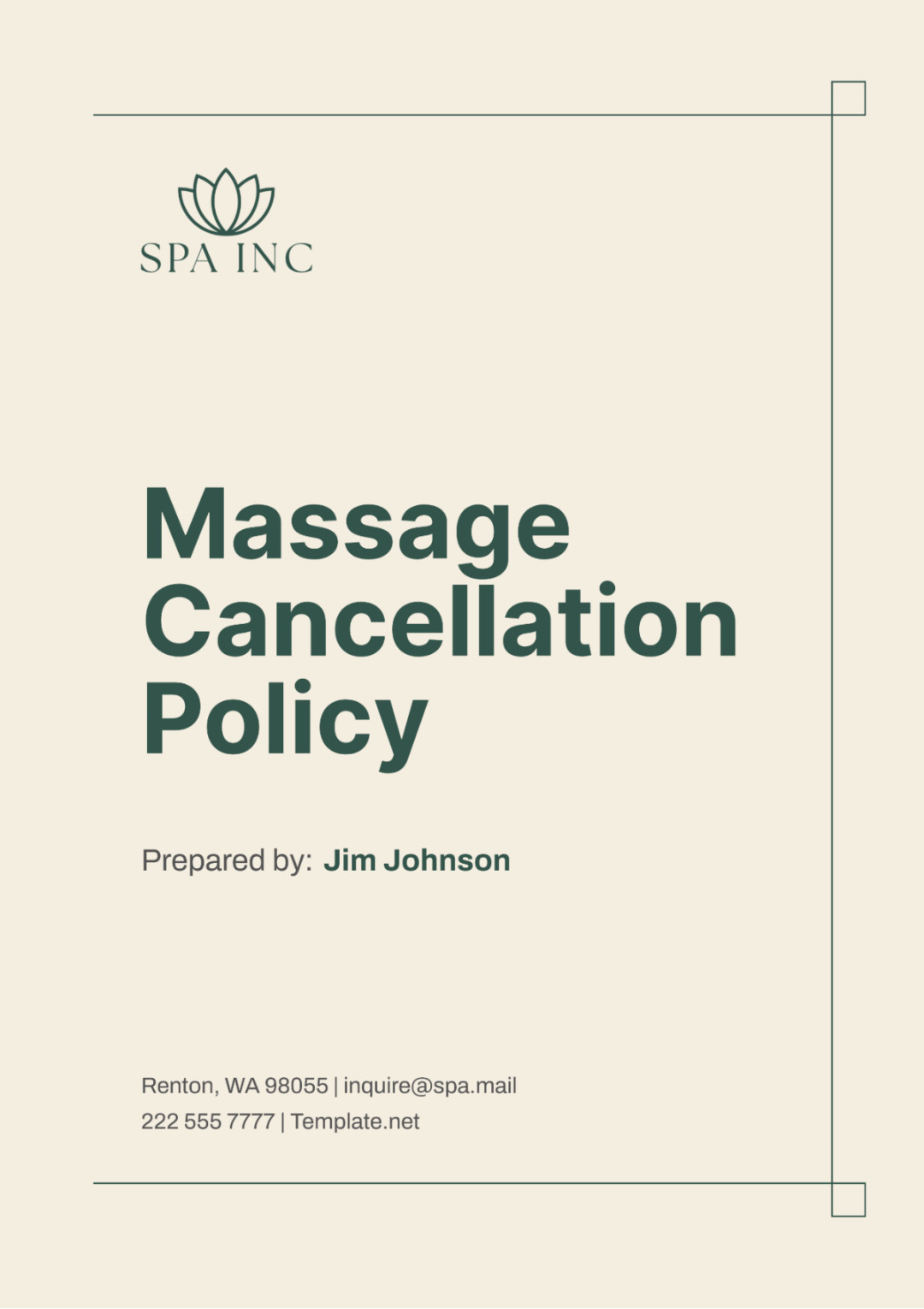 Free Massage Cancellation Policy Template - Edit Online & Download