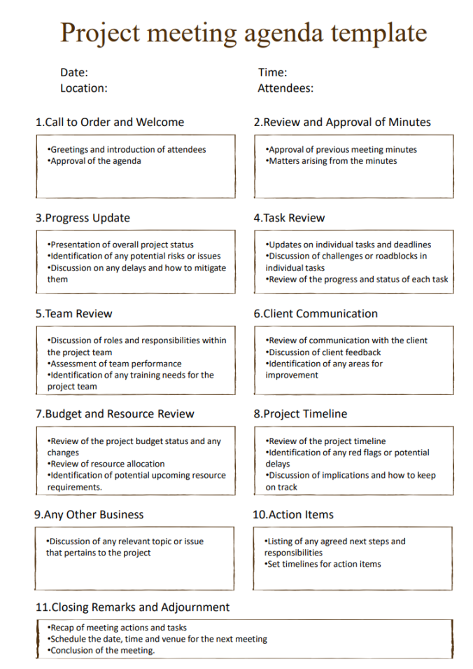 + Free Meeting Agenda Templates PDF&Word – EMEET