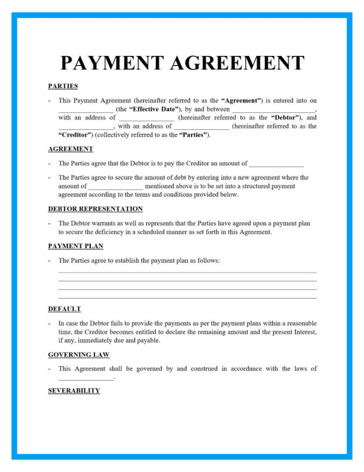 Free Payment Agreement Template