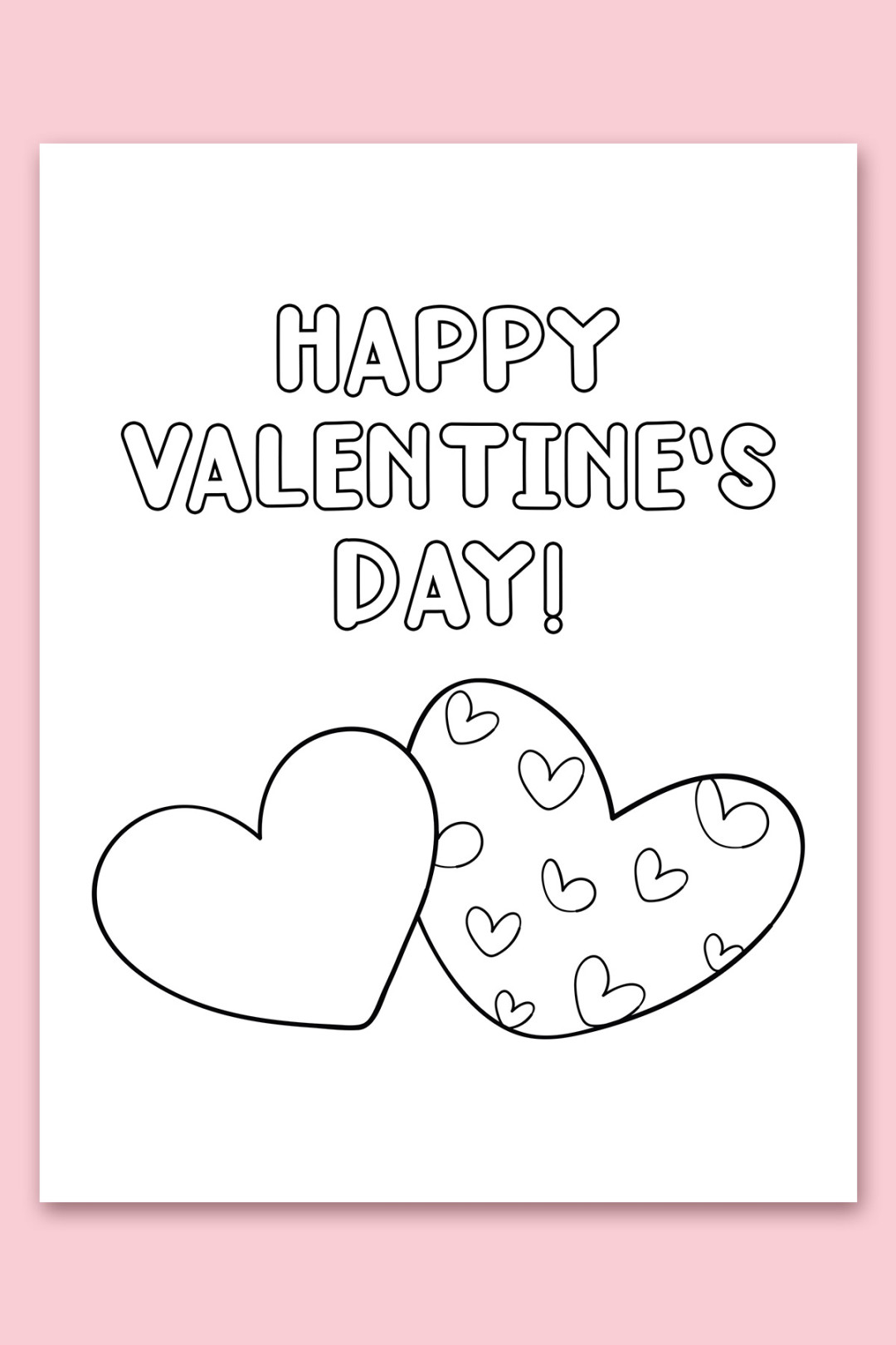 Free Printable Coloring Valentines Day Cards for Kids