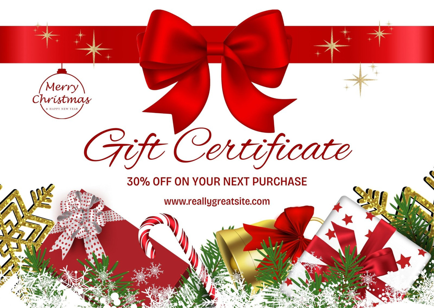 Free, printable custom Christmas gift certificate templates  Canva