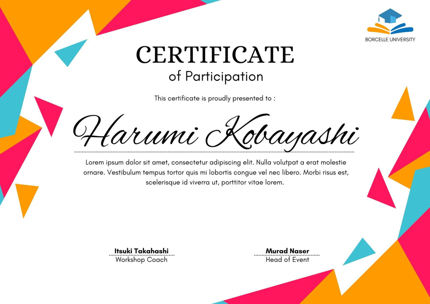 Free, printable custom participation certificate templates  Canva