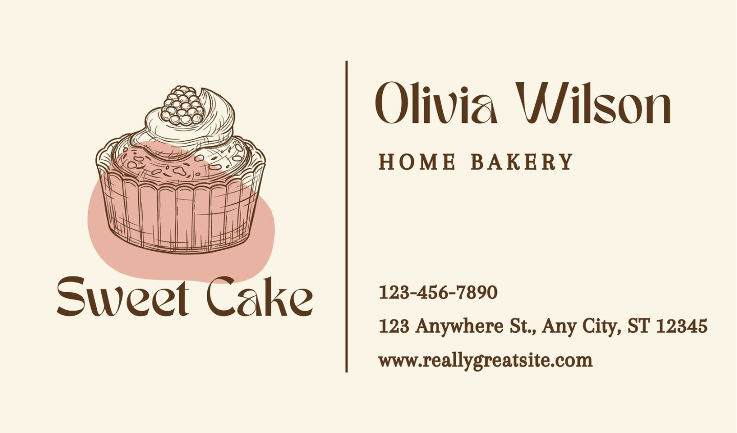 Free printable, customizable cake business cards  Canva