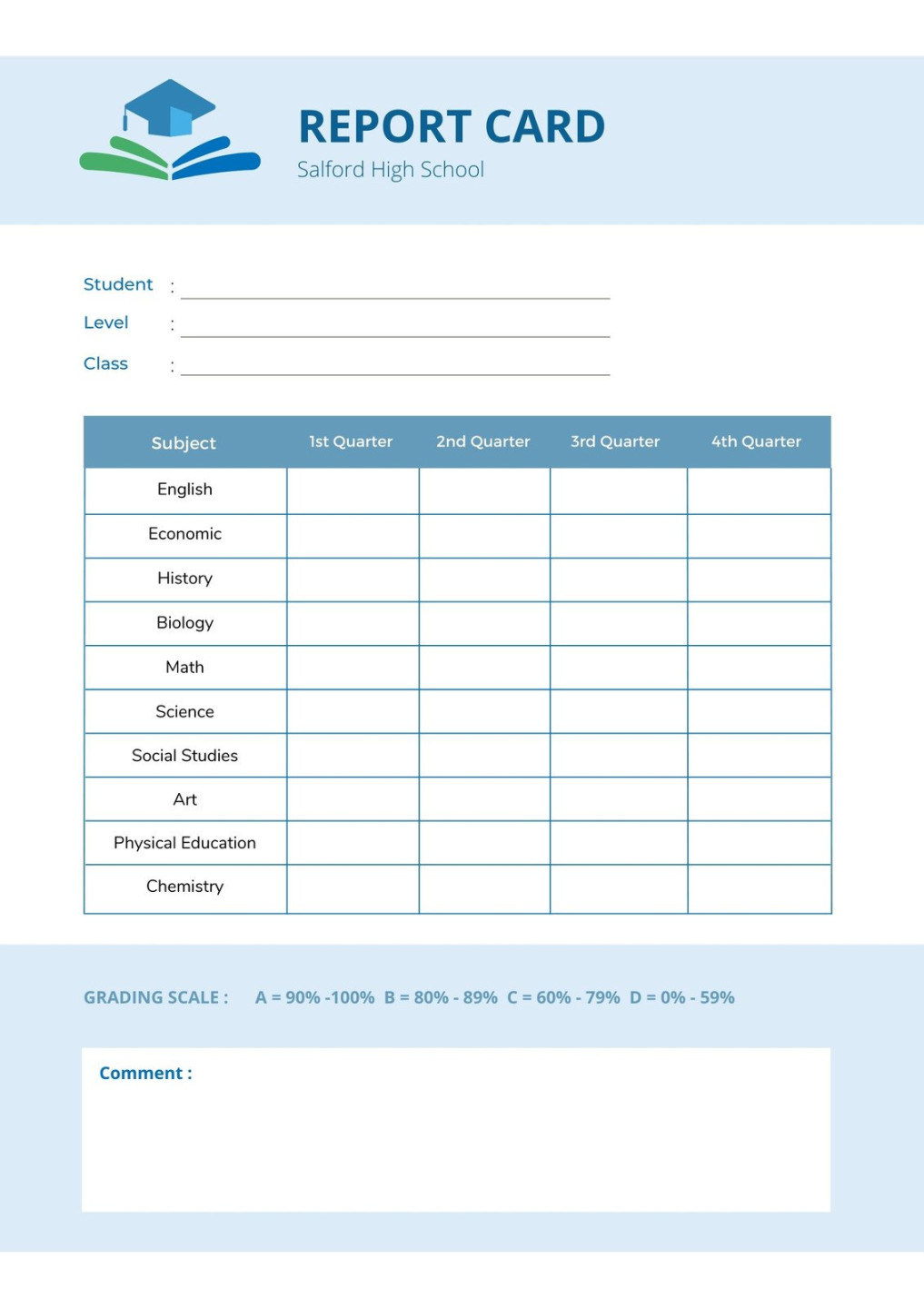 Free, printable, customizable report card templates  Canva