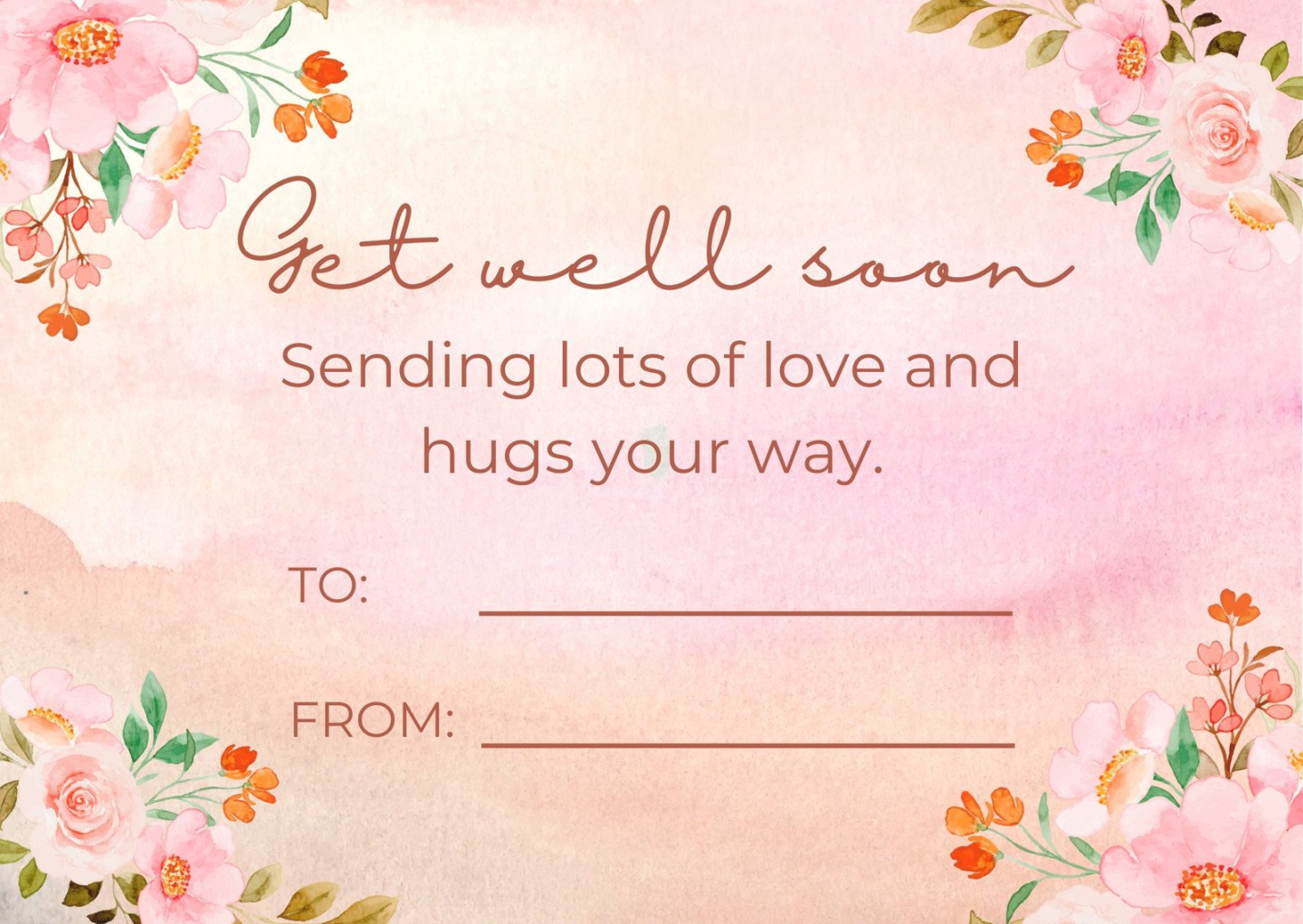 Free, printable, editable get well soon card templates  Canva