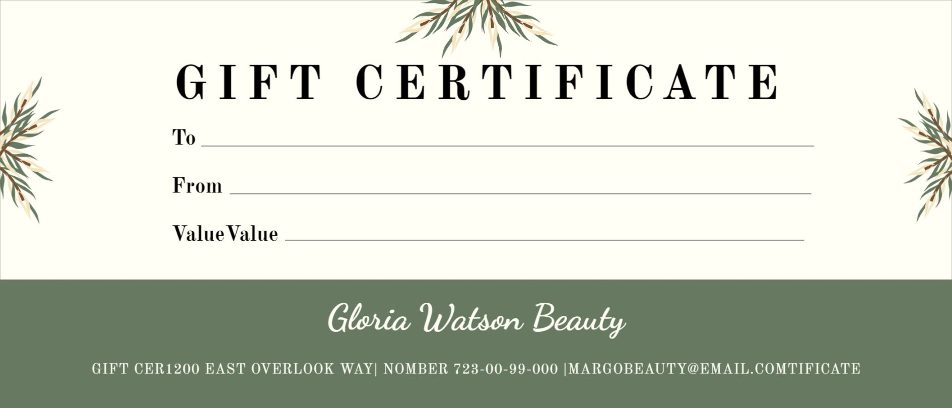 Free printable gift deals certificate