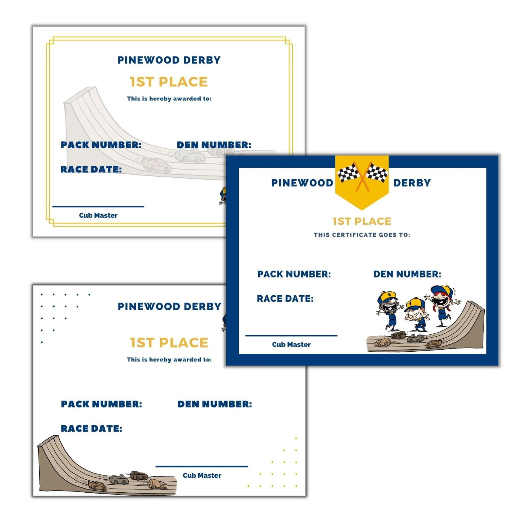 Free Printable Pinewood Derby Certificates ~ Cub Scout Ideas